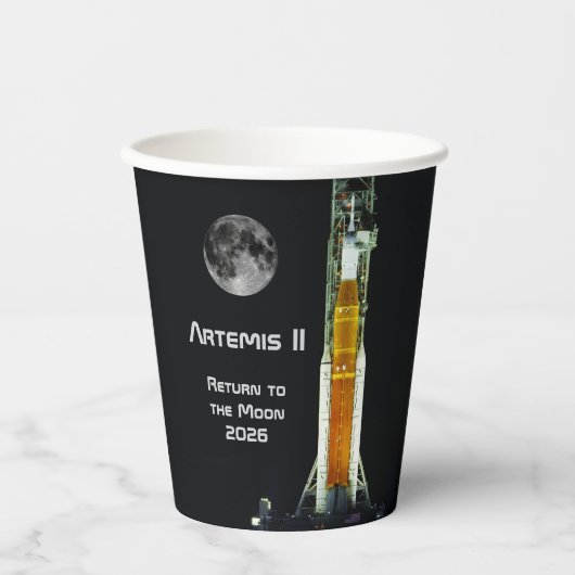 Artemis II-maanmissie Papieren Bekers (Voorkant)