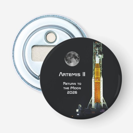 Artemis II Moon Mission Button Flesopener (Voorkant)
