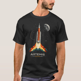 Artemis II ruimte raket lanceer missie T-shirt