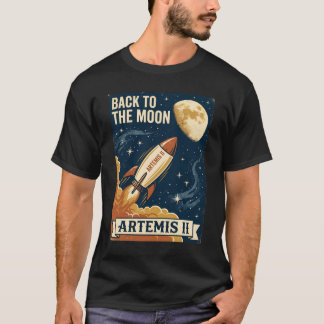 Artemis II Terug naar de Maan Vintage Ruimteposter T-shirt