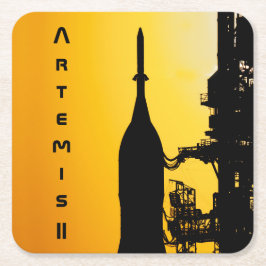 Artemis II to Launch Pad Vierkante Kartonnen Onderzetter