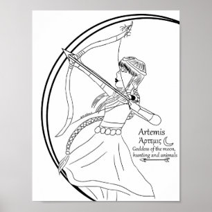 Artemis kleurplaat afdrukken poster