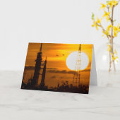 Artemis Moon Rocket in Dawn Kaart (Gele Bloem)