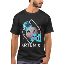 Artemis Neon Logo - Maan Planeet Ruimte Kunst Cute