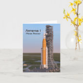 Artemis One Moon Rocket op pad Kaart (Gele Bloem)