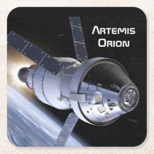 Artemis Orion SLS Moon Mission Vierkante Kartonnen Onderzetter