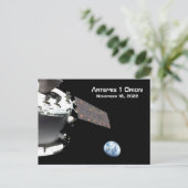 Artemis Orion Spacecraft Blue Marmer Briefkaart (Staand voorkant)