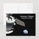 Artemis Orion Spacecraft Blue Marmer Briefkaart (Voorkant / Achterkant)