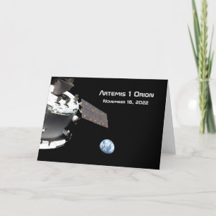 Artemis Orion Spacecraft Blue Marmer Kaart