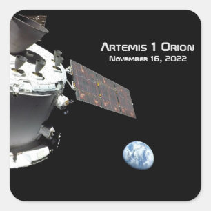 Artemis Orion Spacecraft Blue Marmer Vierkante Sticker