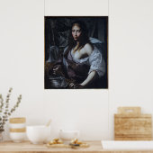 Artemisia bereidt Drink voor Poster (Keuken)