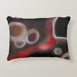 Arterieel Motief: Abstract Zwart, Wit & Rood Accent Kussen