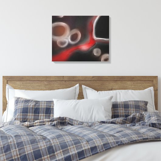 Arterieel Motief: Abstract Zwart, Wit & Rood Canvas Afdruk (Insitu (Slaapkamer))