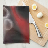 Arterieel Motief: Abstract Zwart, Wit & Rood Theedoek (Quarter Fold)