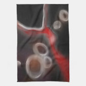 Arterieel Motief: Abstract Zwart, Wit & Rood Theedoek (Verticaal)