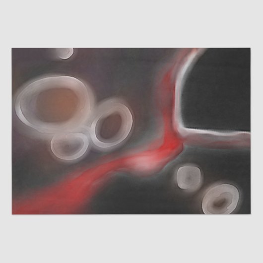 Arterieel Motief: Abstract Zwart, Wit & Rood Tissuepapier (Voorkant)