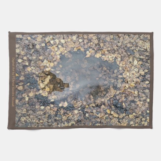 Artful Leafy Herfst Reflection Theedoek (Horizontaal)