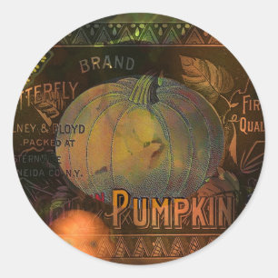 Artful Pumpkins Thanksgiving Ronde Sticker