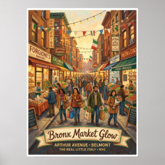 Arthur Avenue Bronx New York City Straatmarkt Poster