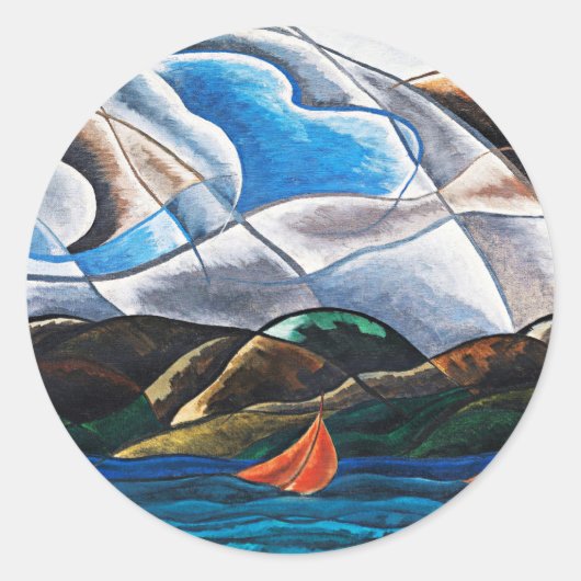 Arthur Dove, Clouds en Water Ronde Sticker (Voorkant)
