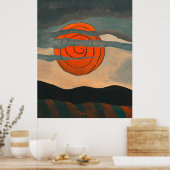 Arthur Dove schilderij, Red Sun, Poster (Keuken)