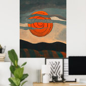 Arthur Dove schilderij, Red Sun, Poster (Thuiskantoor)