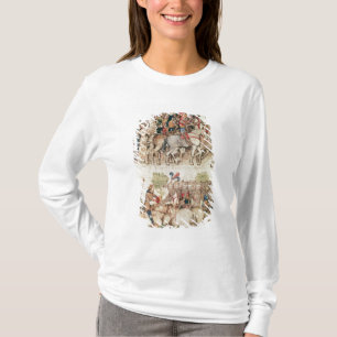 Arthur en zijn ridders die op de t-shirt