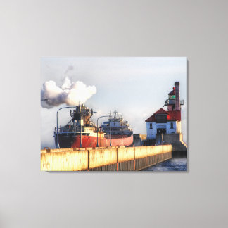 Arthur M Anderson-schip op Lake Superior Canvas Afdruk