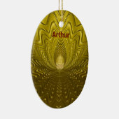 ARTHUR ~ MEESTER EGG ~ FRACTAL Gold Ripples ~ Keramisch Ornament (Rechts)