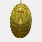 ARTHUR ~ MEESTER EGG ~ FRACTAL Gold Ripples ~ Keramisch Ornament (Links)