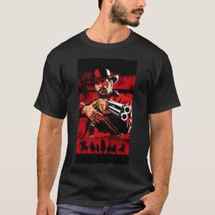 Arthur Morgan met zijn riffelklassieke T-shirt