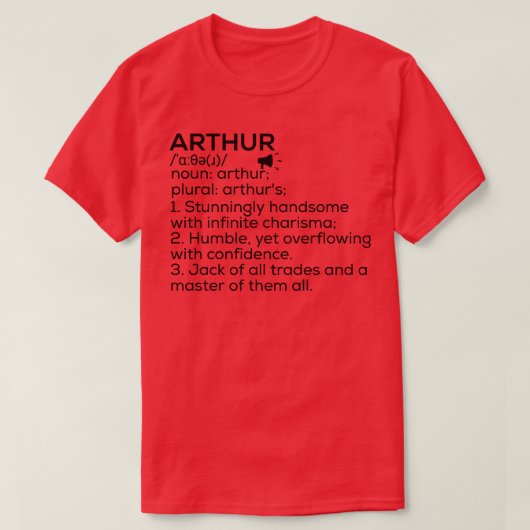 Arthur Naam Definitie Arthur Betekenis Arthur Naam T-shirt (Design voorkant)