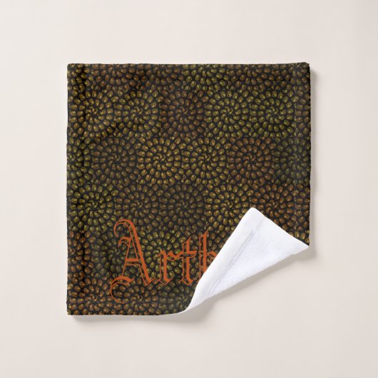 Arthur, Nom Logo Sur Abstrait Lion Motif, (Gant de toilette)