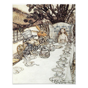 Arthur Rackham 1907 "The Mad Tea Party" print Foto Afdruk