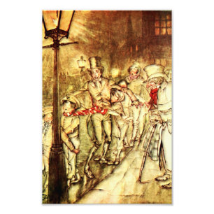 Arthur Rackham - A Kerstcarol - Street Foto Afdruk