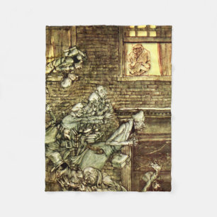 Arthur Rackham - Een kerstkarol - Ghosts Fleece Deken