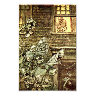 Arthur Rackham - Een kerstkarol - Ghosts Foto Afdruk