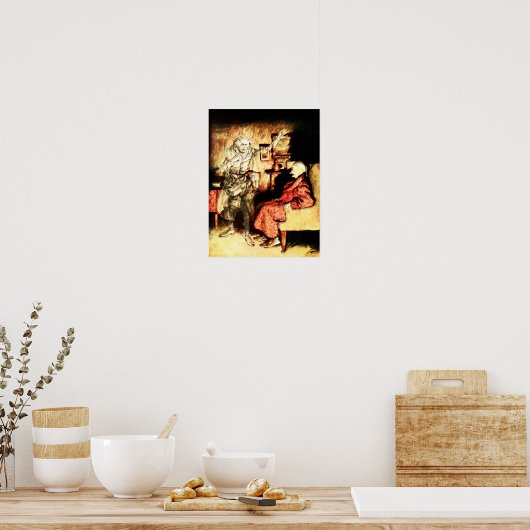 Arthur Rackham - Een kerstkarol - Scrooge Poster (Keuken)