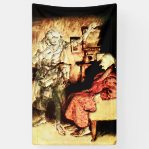 Arthur Rackham - Een kerstkarol - Scrooge Spandoek