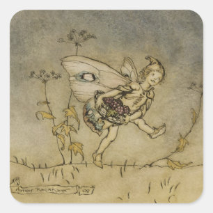 Arthur Rackham Fairy, afbeelding uit 'A Midsu' Vierkante Sticker