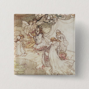 Arthur Rackham   Illustratie voor een Fairy Tale,  Vierkante Button 5,1 Cm