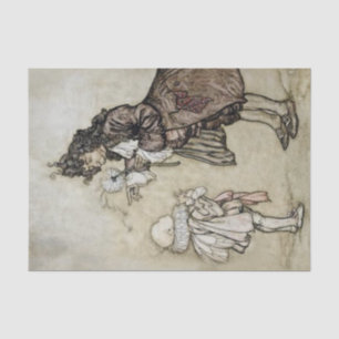 Arthur Rackham-kunst uit "Het kleine witte vogeltj Tissuepapier