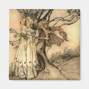 Arthur Rackham - Oude vrouw in het hout Magneet