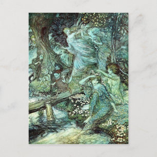 Arthur Rackham's Faeries, blauw Briefkaart