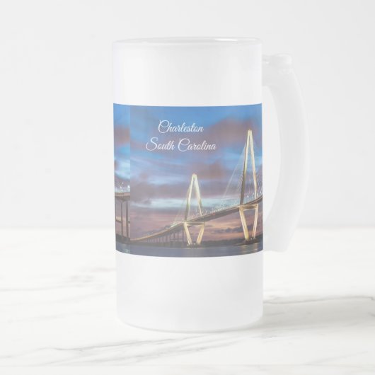 Arthur Ravenel Bridge La Nuit Frosted Mug (Devant droit)