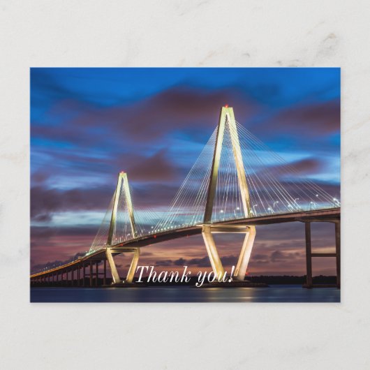 Arthur Ravenel Bridge 's nachts Briefkaart (Voorkant)