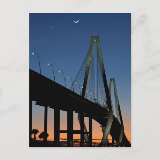 Arthur Ravenel Jr. Bridge in Dusk Briefkaart (Voorkant)