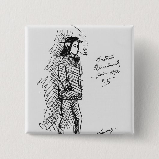 Arthur Rimbaud Juni 1872 Vierkante Button 5,1 Cm (Voorkant)