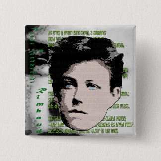 Arthur Rimbaud Vierkante Button 5,1 Cm
