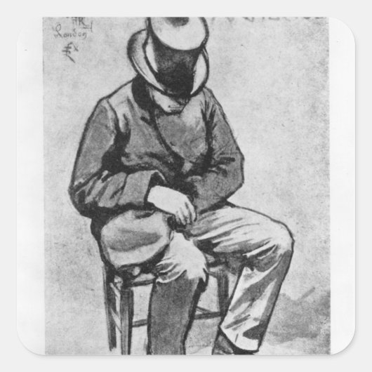 Arthur Rimbaud Vierkante Sticker (Voorkant)